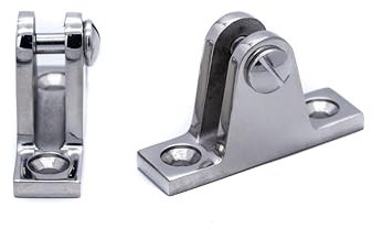 2pcs Bimini Deck Hinge Mount 90° Stainless Steel Marine Grade Boat Fitting