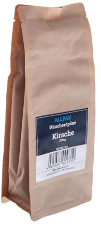 Allpax Räucherspäne Kirsche 250 g für Räucherpistole - Körnung 1,0 – 4,0 mm - Räucherholz, Smoking Chips, Räucherchips, Räuchermehl