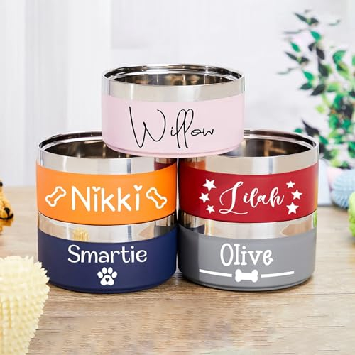 ggtg Personalized Dog Bowl,Personalised Cat Bowl,Personalized Dog Food Bowl with Name,Dog Food/Water Bowls,Pet Gift (18cm)