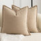Mandioo 2er Set Dekorativer Kissenbezug Woven Textured Sofakissen Dekokissen Kissenbezüge Super Soft Premium Simple Design Wurfkissenbezug Schlafzimmer Wohnzimmer Kamel 50x50cm