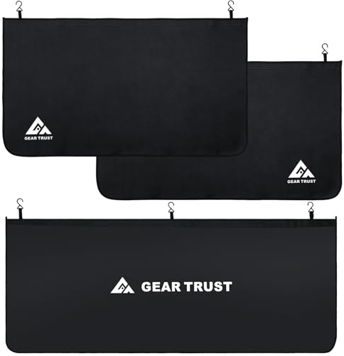 GearTrust 3er Set Dicker Kotflügelschoner, Magnetisch Kfz Schutzmatte | Dicker Kotflügelschoner magnetisch & rutschfest im 3er Set. Robuste Kfz Schutzmatte Kotflügel mit Haken für Autoreparatur
