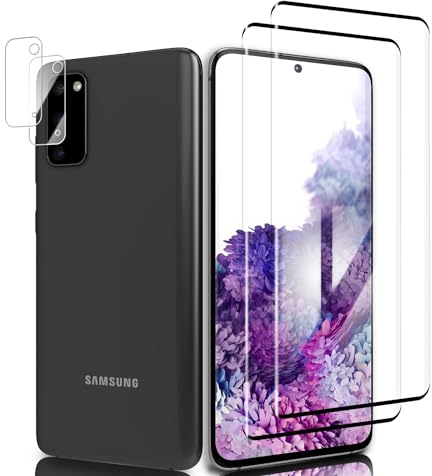 Schutzfolie für Panzerglas für Samsung Galaxy S20 Plus, Panzer Schutzglas [Fingerabdruck-ID unterstützen] 2&2 Stück mit Kameraschutz, 3D-Volle Bedeckung, 9H Displayschutzfolie für Samsung S20 Plus -2