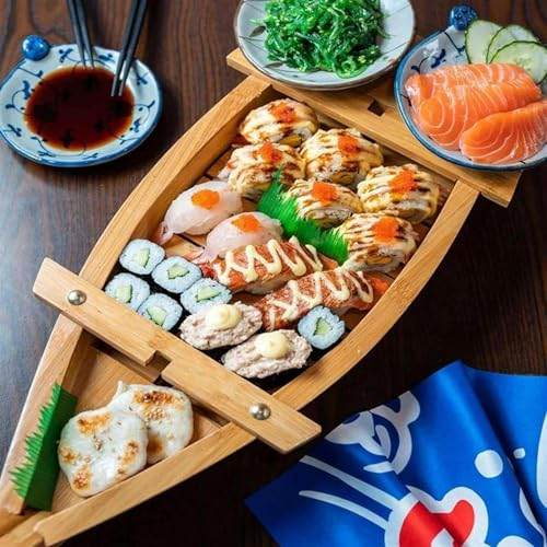 VBVARV Sushi-Sashimi-Servierplatte Für Serviertablett Sushi-Boot Teller-Geschirr Für Zuhause, Restaurant, Bar,Wood,150X48cm