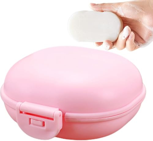 Pink Travel Soap Container-plstic Shampoo Bar Box Case-Travel Soaps Holder-Lid Portable Holder-Soap Saver Case-Soap Dish Bar Holder for Shower Bathroom,Holders and Dispensers Kitchen Soaps