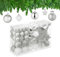 Relaxdays Weihnachtskugeln 101er Set, Kunststoff, Weihnachtsbaumdeko mit Kugeln & Spitze, Christbaumschmuck, Silber/weiß