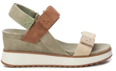 XTI - Sandalia Mujer Kaki - Calzado Cómodo y Versátil - Moda casual - Modelo 14384806 (Talla 41)