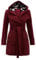 Kurzmantel Wolle Damen, Dufflecoat Damen A-Linie Wollmantel - Trenchcoat Mit Kapuze Und Gürtel Elegant Wolle Herbstmantel Warme Übergangsmantel Kurzmantel Mit Taschen Locker Winterjacke