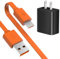 Fast Charger Charging Cable Compatible with Ring Enabled Video Doorbell (Released in 2020) 2/3/3 Plus/ 4, Peephole Cam, Doorbell Pro, Camera Battery Replacement Micro USB Charger Power Cord(Orange)