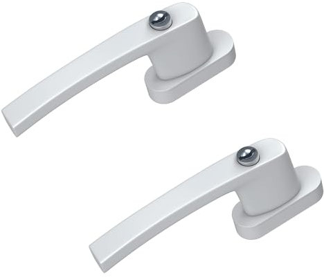 BASI | 2er Set Fenstergriff abschließbar | Gleichschließend | Farbe Weiß | Aluminium | Kindersicherung | Stiftlänge 35 mm | Griff für Fenster Terassentür | 2 Stück | 4 Schlüssel