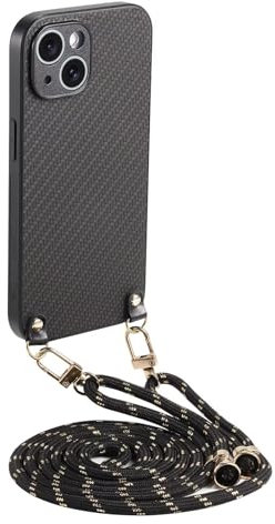 TQmchun Custodia Compatibile con Xiaomi Redmi Turbo 3 5G Cover - Back Case in Silicone TPU - Protezione Smartphone con Cordino,Custodia con Laccio Collana Tracolla Regolabile catena Case-Nero