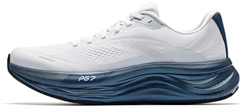 ANTA Men’s PG7 Running Shoe | Road Running Shoes, Gray/Navy Blue, 11.5