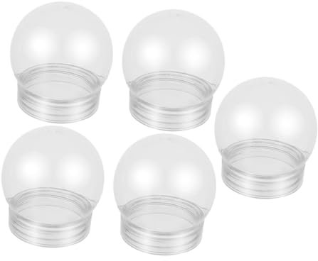ULTECHNOVO 5 Stück Schneeball Schneekugel zum Selbermachen Schneekugel mit Schraubdeckel Wasser Kugel Bastelset DIY-Schneekugeln für DIY-Schneekugeln aus Kunststoff Plastik Transparent