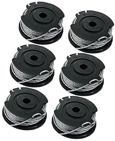 MEXWLOP 4/6/9 Pack Strimmer Trimmer Spool Line Cutting Line 4m, for Art 23SL 26SL, for Qualcast CLGT2425A, for Ryobi, RLT36 RLT36B RLT36C33 (6) Lawn Mower Spool(BLACK 6)