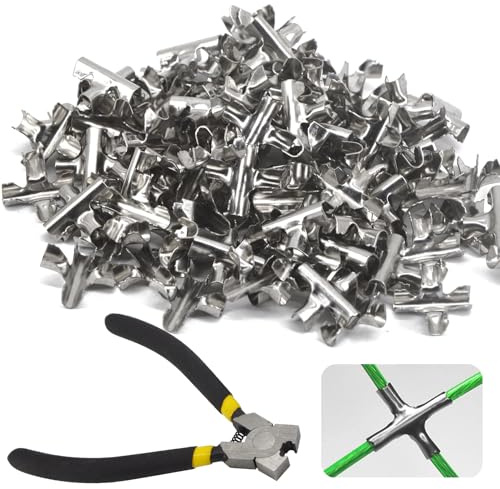 Lot de 100 colliers de serrage croisés en acier inoxydable 304 pour câble métallique de 2,5 à 3 mm