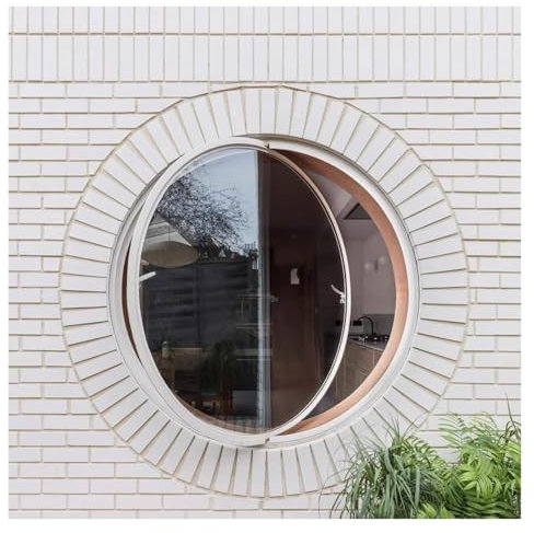 CYHTYM Ventana Giratoria Ventanas Grandes empotradas para cobertizo, Ventana Redonda pivotante con Vidrio Templado, ventilación para decoración del hogar y la Cocina.(40cm/15.7)