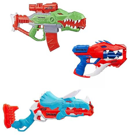 NERF - DinoSquad Raptor-Slash & DinoSquad Rex-Rampage & DinoSquad Tricerablast Dreier-Pack-Combo