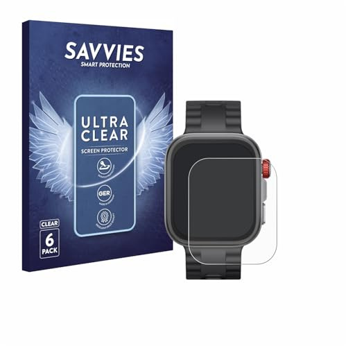 Savvies Schutzfolie für Huawei Watch Fit 4 Pro | 6 Stück Transparenter Displayschutz Made in Germany Ultra-Klar Displayschutz-Folie