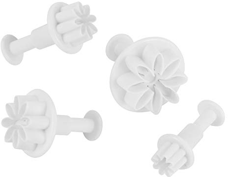 4pcs Cookie Coucheurs, Plustger Cutter Flower Plunger Cookie Cutter Baking Accessoires pour la cuisson en plastique, Flower Fondant Cutter