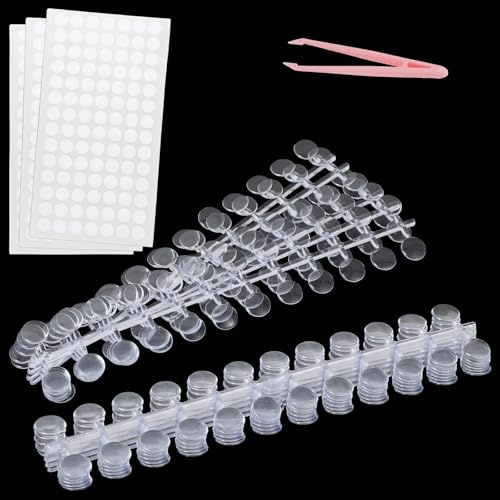 360 Pcs Round Nail Polish Swatches Dots, Clear Nail Swatches for Gel Polish, Nails Color Display Tips with Adhesive Stickers, Nails Swatch Book for Polishes DIY Training Practicing Displaying