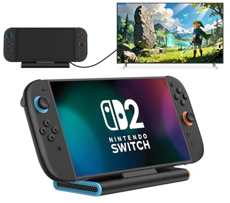 Dock pour Switch 2, Docking Station pour Switch 2 Console avec HDMI 4K@120Hz/Port Recharge 60W/USB3.0 [Non pour SW 1/OLED/Lite]