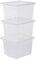 Iris Ohyama Vielseitige Aufbewahrungsboxen, 10L, 3er-Set, Transparent, Leicht schließba Deckel, Stapelbar, Plastik, Für Schrank, Regale, Organisation, Kleidung, Bettlaken, Garage, USB-S