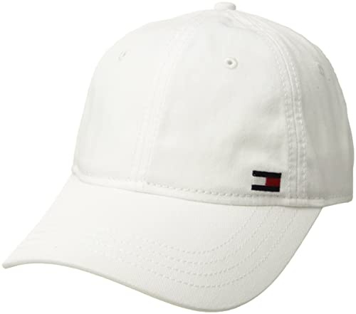 Tommy Hilfiger Herren Dad Hat Billy Corner Flag Cap Baseballkappe, Weiß (Classic White), Einheitsgröße
