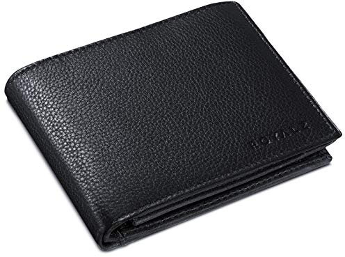ROYALZ 'Detroit' Porte-Monnaie en Cuir pour Homme Etui avec Protection RFID - Porte-Feuille étui Compact Format Horizontal dans Un Design Vintage, Couleur:Noir