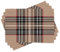 ABAKUHAUS Kariert Platzmatten, Classic British Plaid, Waschbare Stoff Esszimmer Küche Tischdekorations Digitaldruck, Hellbraun Orange Weiß