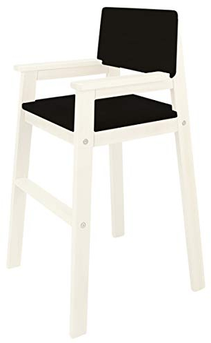 Kinderstuhl Hochstuhl Massivholz Weiss lasiert/Schwarz Treppenhochstuhl Buche für Esstisch, Kinderhochstuhl für Kinder, stabil & pflegeleicht viele Farben möglich