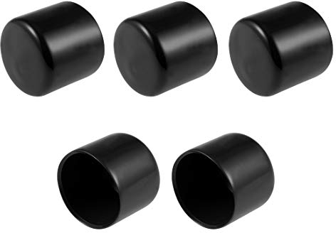 sourcing map 5 Stück Gummi Endkappen 35mm Innendurchm. Gummikappen Runde Schutzkappen Gummi Abdeckung Stopfen Möbelgleiter Bolzen Gewinde Gummifüße für Schrauben Rohr Stuhlbeine, Schwarz