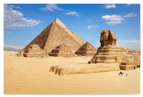 artboxONE Poster 90x60 cm Sehenswürdigkeiten Städte Gizeh Pyramiden und die Sphynx - Bild Sphynx Architektur Desert