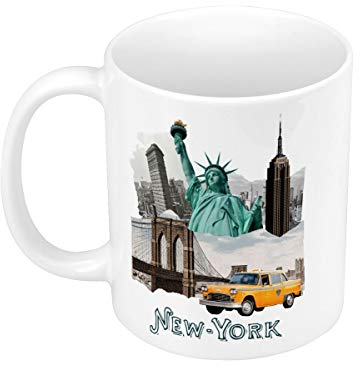 Mug Céramique New York Collage Amérique Voyage Carte Postale