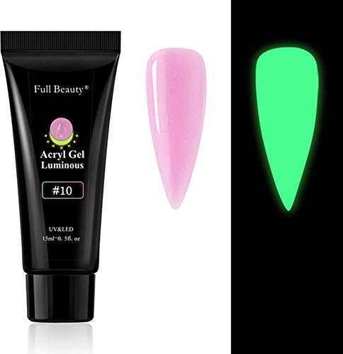 Poly Nagel Gel,Leuchtend Nagel Gel Nagelgel Anself Builder Nagelverlängerung Luminous Gel Nail Gel Nachts Funkeln Style Gel Nagel Verlängerung für Techniker Starter DIY Salon Kunst Nägel,15ML J