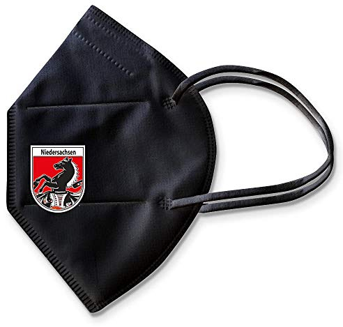 Mundmaske in Schwarz Deutsche Herstellung incl. Bügeltransfer Niedersachsen Maske