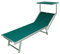 Marvin Lettino Mare Beach In Alluminio Prendisole Reclinabile Giardino Piscina Spiaggia Terrazzo Esterno Portatile Pieghevole Tettuccio Regolabile (Verde)