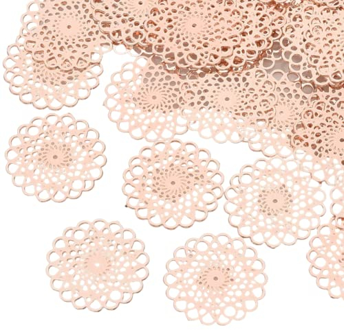 Sadingo Schmuckverbinder in Roségold Blume des Lebens | 13 mm - 10 Stück, Zwischenstück, Schmuck Bastelanhänger, Boho Schmuck, Charms-Anhänger, Metallanhänger, Makramee-Schmuck
