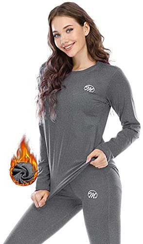 MEETWEE Damen Thermounterwäsche Set, Skiunterwäsche Unterwäsche Thermo Atmungsaktiv Funktionswäsche Schnelltrocknend Warme Winter