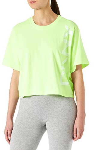 DKNY Damen Dkny Sport Women's Crackle Logo Short Sleeves T-shirt T Shirt, Zest, XL EU
