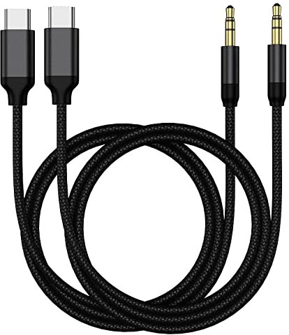 Cavo AUX USB C (confezione da 2), adattatore da tipo C maschio a jack maschio da 3,5 mm, prolunga audio per autoradio, altoparlanti, cuffie Samsung Galaxy S21 S20 Ultra S20+ Plus 5G, Note 20/10, Pixel