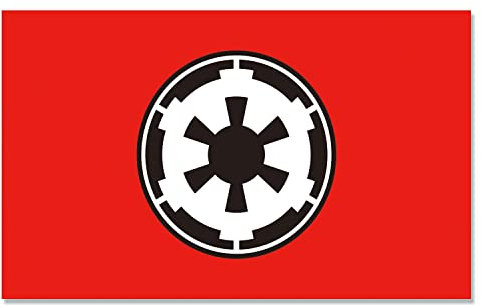 Flagge des ersten Galaktischen Imperiums, 90 x 150 cm, Polyester mit 2 Messingösen, lebendige Farben, HD-Druck, für Innen- und Außenbereich, Dekoration (rot)