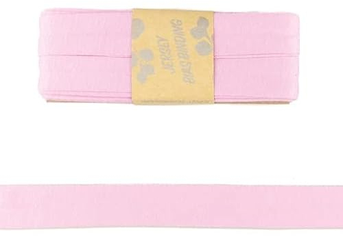 Viskose-Schrägbänder-Uni-ca. 20 mm Breite x 3 Meter Länge-48 Farben (Rosa-187145)