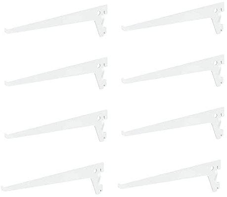 8 x siwitec Einlochträger 200 x 50 mm in Weiss, Regalhalter für ein Regalschienensystem