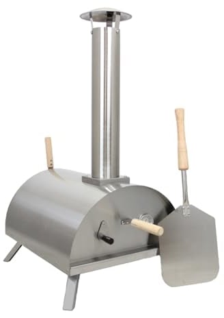 Four à pizza de table d'extérieur - Fumoir de barbecue - Four de jardin portable en acier inoxydable - Pelle à pizza, pierre à pizza, roulette à pizza, housse de pluie incluse