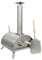 MonsterShop - Forno per Pizza da Esterno a Pellet in Acciaio Inox Nero, con Pala e Pietra Ollare per Pizza, Forno Pizza da Giardino Brucia Pellet