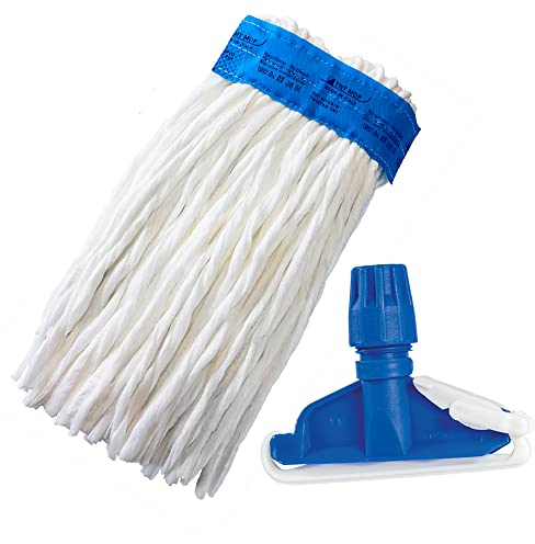 KIT 2 pz ricambio mop pavimenti professionale in tnt a fascia gr 250 + 1 pinza per mop
