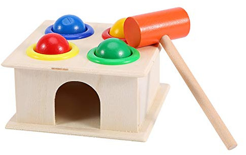VGEBY Wooden Ball Hammer Box, Novel Kids Hammering Game Children Early Learning Educational Toy for Boys Girls