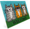 Entrando Fussmatte aus Kokos 40x60 cm - 20 Stillvolle Motiven - für außen, robust, rutschfest - ideal für überdachte Haustür (Grinsende Katzen & Welcome)