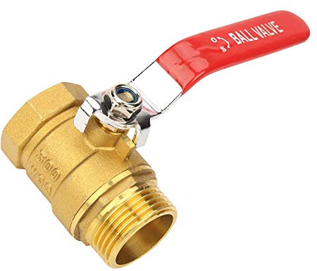 Duokon Messingventil Heavy Duty Male, 1 Zoll Absperrventil Messinggewinde und Innengewinde Ventil 1 Zoll DN25 Wasserleitungsventil Ersatz mit Rotem Griff