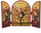 NKlaus Weinstock Christus mit 12 Apostel Triptychon Holz Ikone 25x16cm christlich 11316