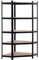 OcioDual Estantería Esquinera Negra Modular con 5 Estantes de MDF, Ajustables en Altura, 180 x 90 x 90 x 40 x 40 x 70,5cm Soporta hasta 875 Kg, Baldas de Aglomerado de Fibra de Densidad Media